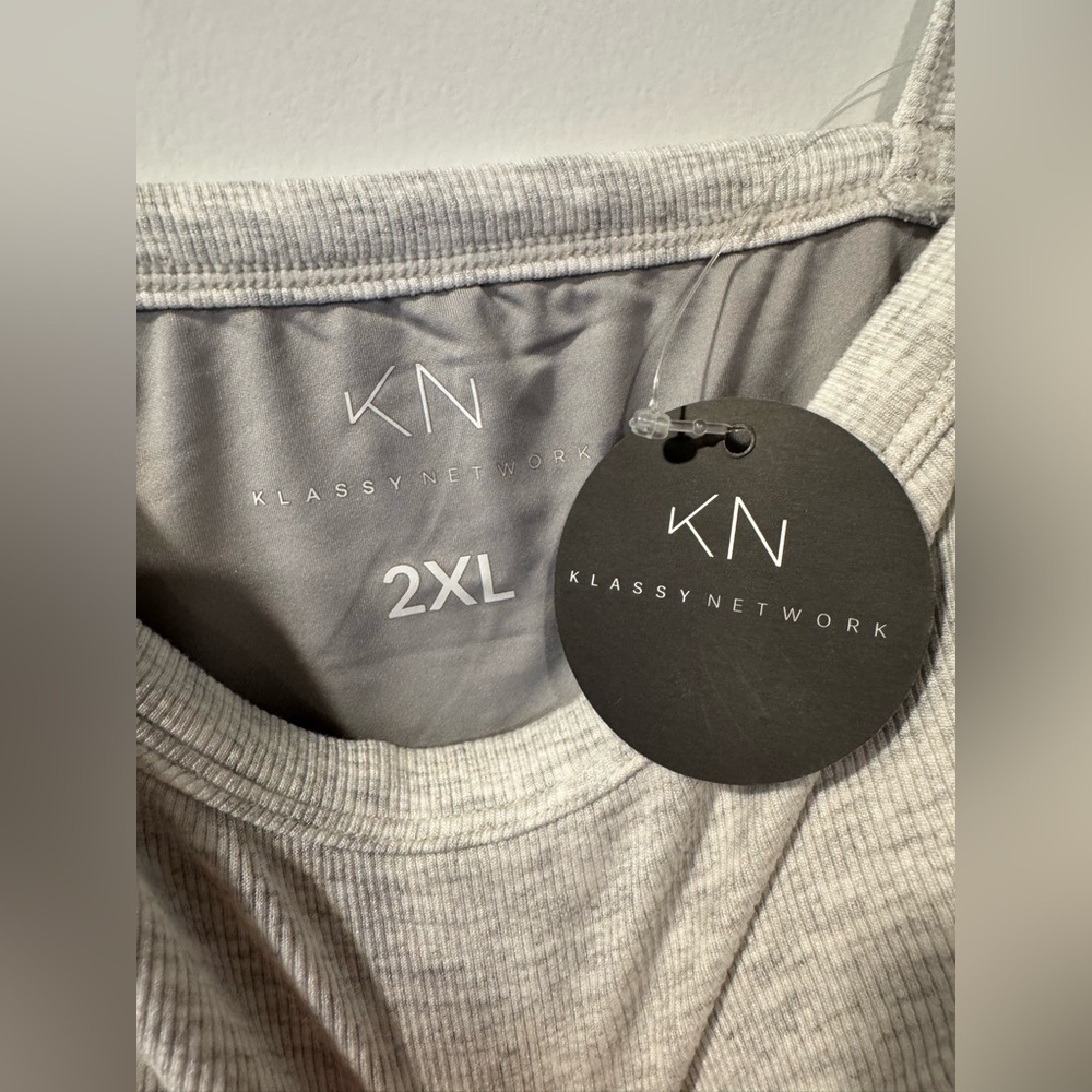 Grey Ridded Tank Top - Picture 3 of 4